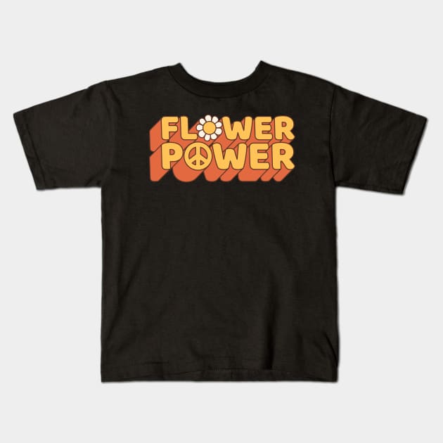 Flower power - floral groovy 70s Kids T-Shirt by RedCrunch